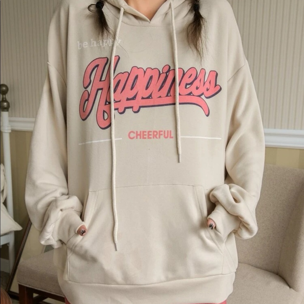 DAZY letter graphic drop shoulder oversized hoodie